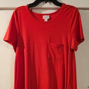 red loose fitting dress